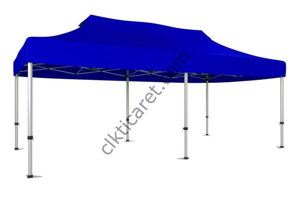 CLK 3x6 30 mm Katlanabilir Tente Gazebo Portatif Çadır Saks Mavi