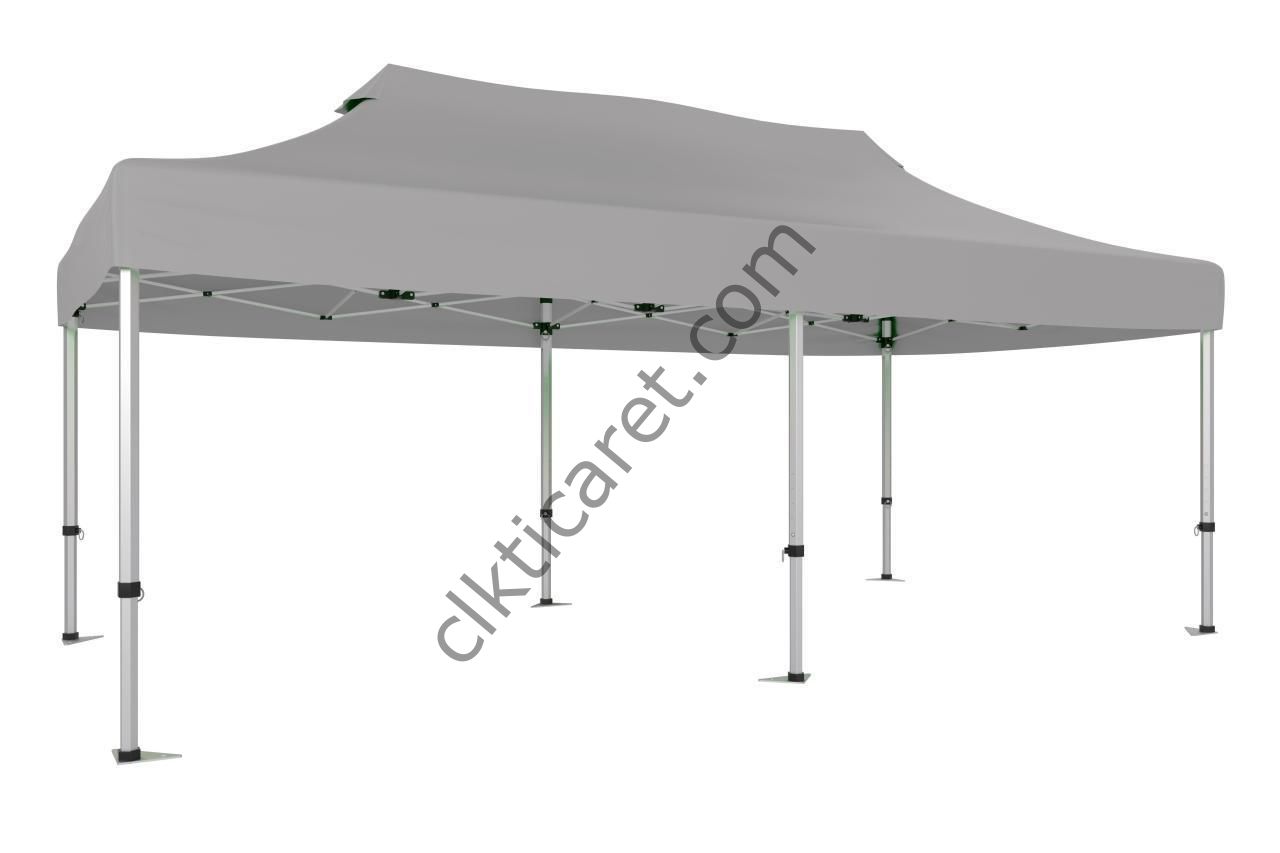 CLK 3x6 30 mm Katlanabilir Tente Gazebo Portatif Çadır Açık Gri
