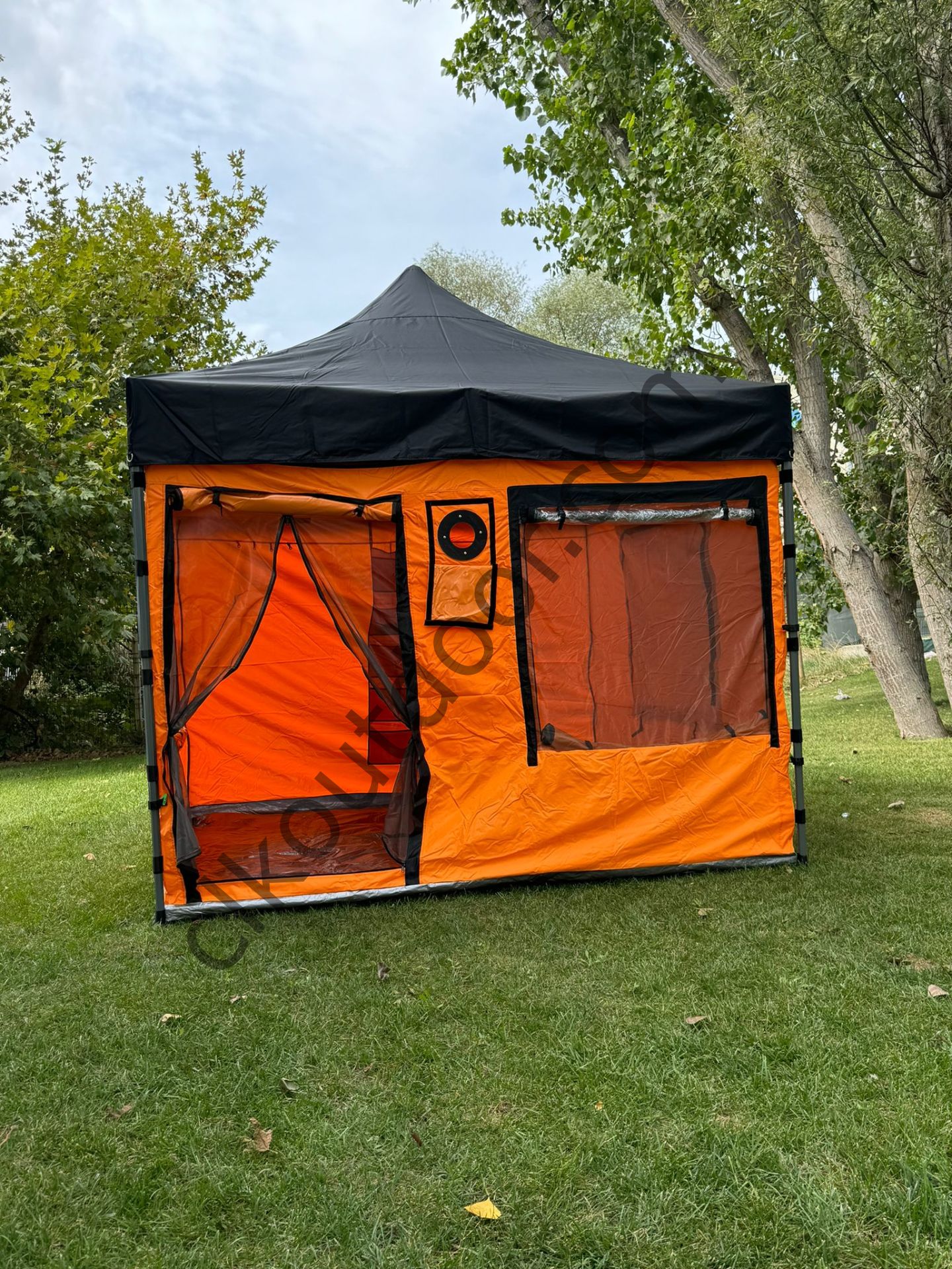 CLK 3x3 mt Gazebo Katlanabilir Kısa Bagaj Boy 115 cm Gazebo Portatif Kamp Çadırı Turuncu