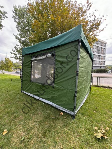 CLK 3x3 mt Katlanabilir Portatif Kısa Bagaj Boy 115 cm Gazebo Portatif Kamp Çadırı Haki