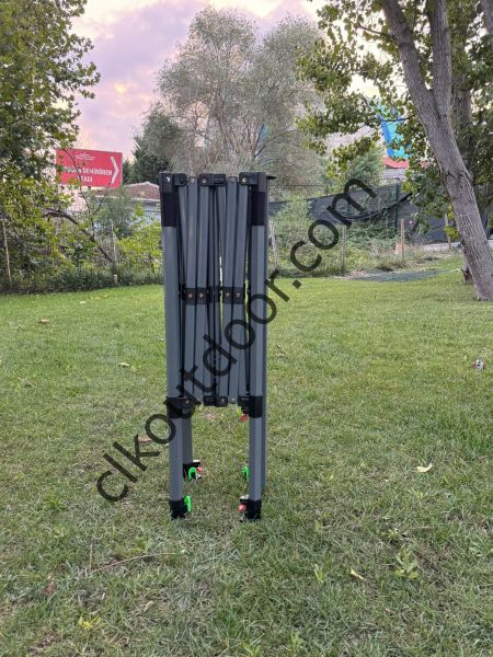 CLK 3x3 mt 40 mm Kısa Bagaj Boy 115 cm Gazebo Portatif Kamp Çadırı Antrasit Gri