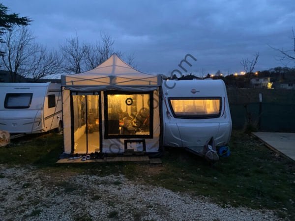 CLK 3x4,5 mt Karavan Çadırı Kış Bahçesi 40 mm Alüminyum Profil Portatif Katlanabilir Tente