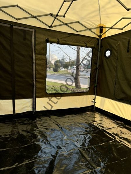 CLK 3x3 Karavan Çadırı Kış Bahçesi Eko 40 mm Çelik Profil Portatif Katlanabilir Tente