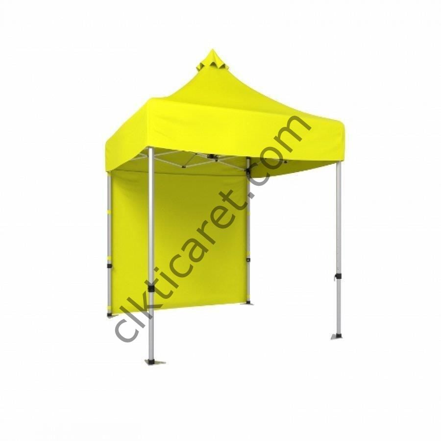 CLK 2x2 Katlanabilir Tente Gazebo Portatif Çadır Arkası Kapalı Sarı