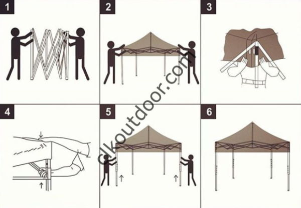 CLK 3x3 40 mm Profil Kış Bahçesi Karavan Çadırı Şeffaf Brandalı Gazebo Katlanır Çadır Portatif Tente
