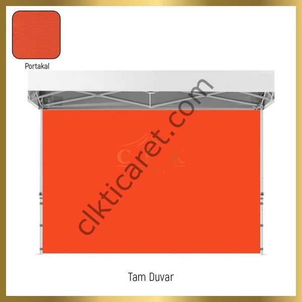 CLK 2x2 Katlanabilir Tente Gazebo Portatif Çadır 1 Tam Duvar 3 Yarım Duvar Beyaz