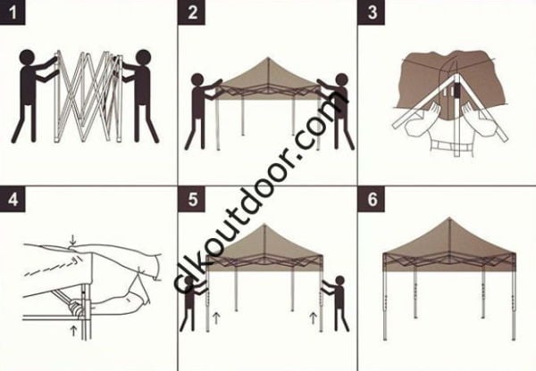 CLK 3x3 Metre Kısa Bagaj Boy 115 cm Katlanabilir Gazebo Çadır 4 Yan Kapalı 3 Pencere 1 Kapı