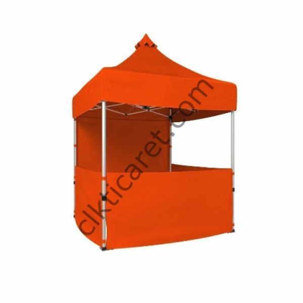 CLK 2x2 Katlanabilir Tente Gazebo Portatif Çadır 1 Tam Duvar 3 Yarım Duvar Turuncu