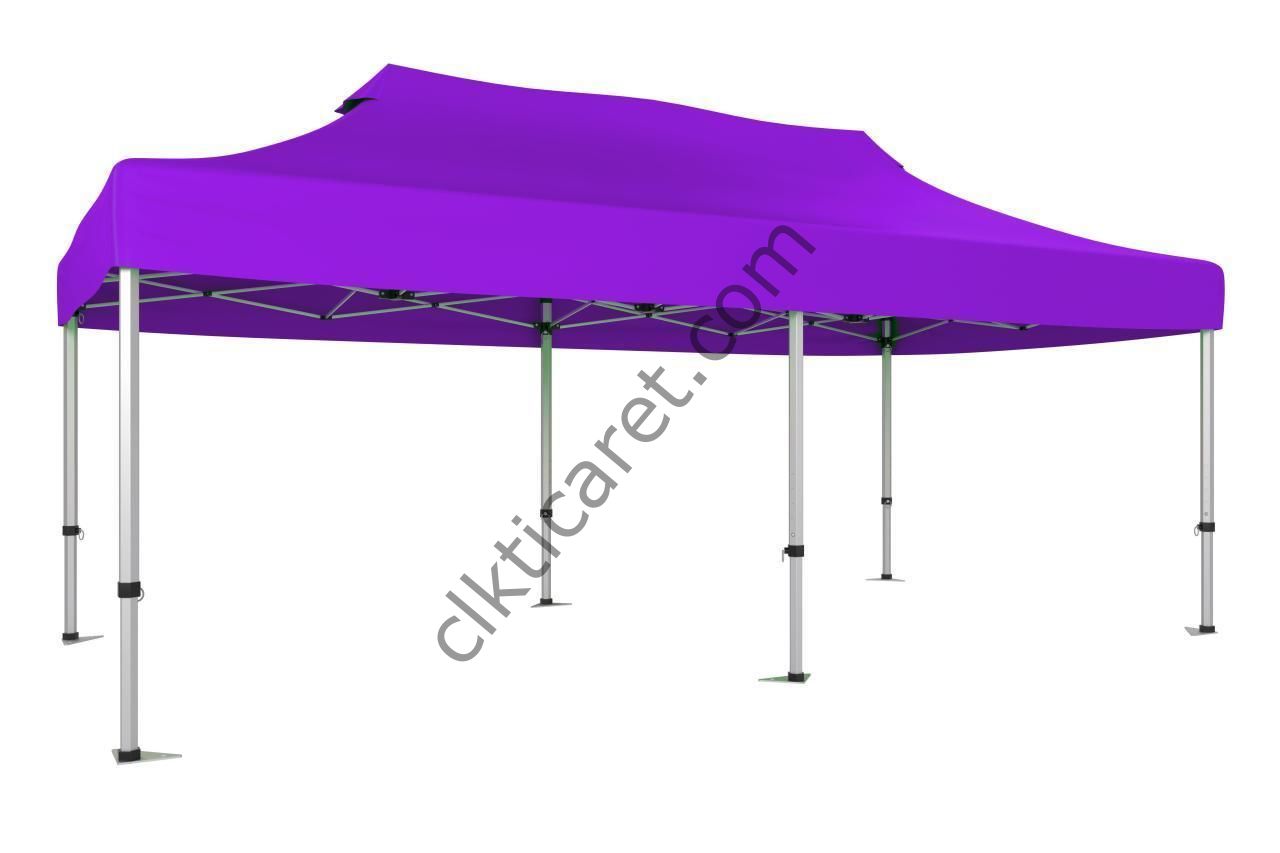 CLK 3x6 40mm Alüminyum Katlanabilir Tente Gazebo Çadır Lila