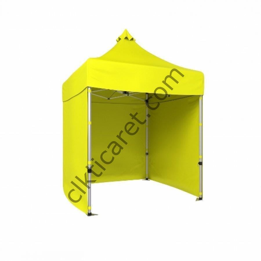 CLK 2x2 Katlanabilir Tente Gazebo Portatif Çadır 3 Yan Kapalı Sarı