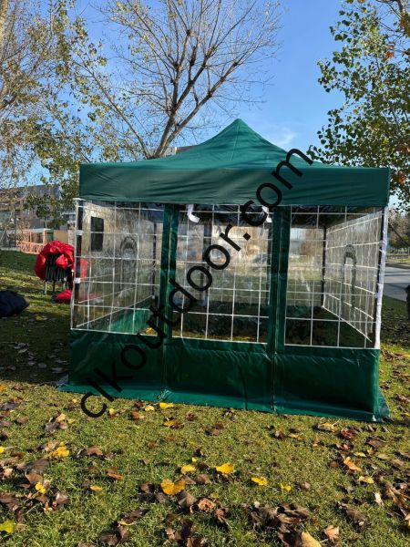 CLK 3x3 52 mm Alüminyum Profil Kış Bahçesi Karavan Çadırı Şeffaf Brandalı Gazebo Katlanır Çadır Portatif Tente