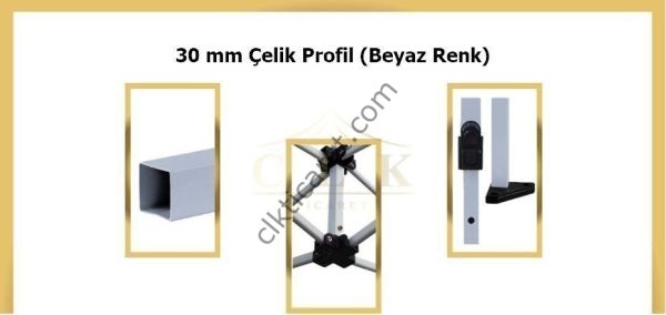 CLK 2x2 Katlanabilir Tente Gazebo Portatif Çadır 2 Yan Pencereli 1 Yan Aksesuarsız 1 Yan Kapı ve Pencereli Benetton Yeşil