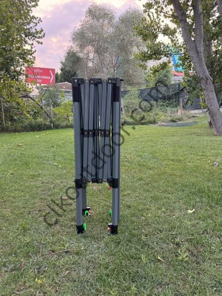 CLK 3x3 40mm Kısa Bagaj Boy 115 cm İskelet Profil Kış Bahçesi Karavan Çadırı Şeffaf Brandalı Gazebo Katlanır Çadır Portatif Tente