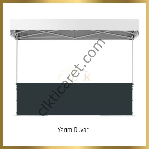 CLK 3x6 40 mm Katlanabilir Tente Gazebo Çadır Gazebo Çadır 1 Tam Duvar 3 Yarım Duvar Açık Mavi (Turkuaz)
