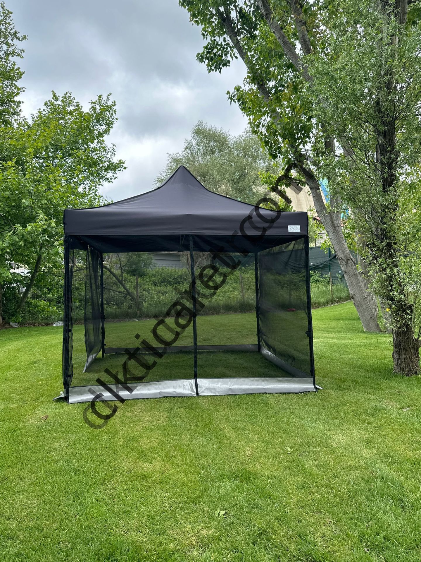 CLK 3x3 40 mm 115cm Kısa İskelet Dekoratif Gazebo Çadır Bungalow Garden Model Sineklikli Perde Katlanır Portatif Bahçe Çadır Tente Çardak