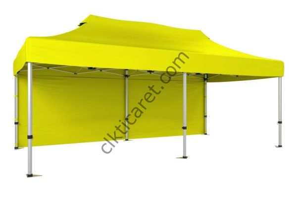 CLK 3x6 40 mm Katlanabilir Tente Gazebo Çadır Gazebo Çadır Arkası Kapalı Sarı