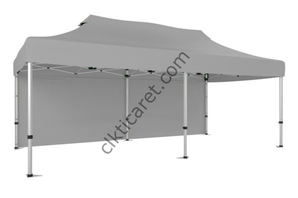 CLK 3x6 40 mm Katlanabilir Tente Gazebo Çadır Gazebo Çadır Arkası Kapalı Açık Gri
