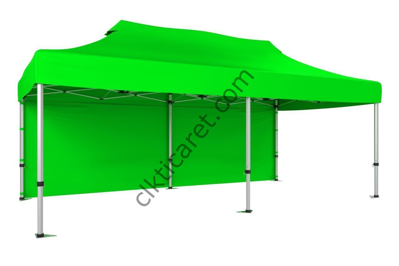CLK 3x6 40 mm Katlanabilir Tente Gazebo Çadır Gazebo Çadır Arkası Kapalı Açık Yeşil