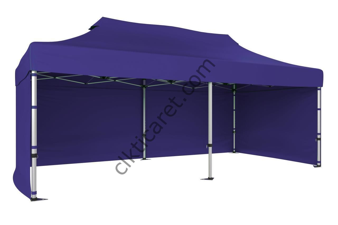 CLK 3x6 40 mm Katlanabilir Tente Gazebo Çadır Gazebo Çadır 3 Yan Kapalı Lacivert