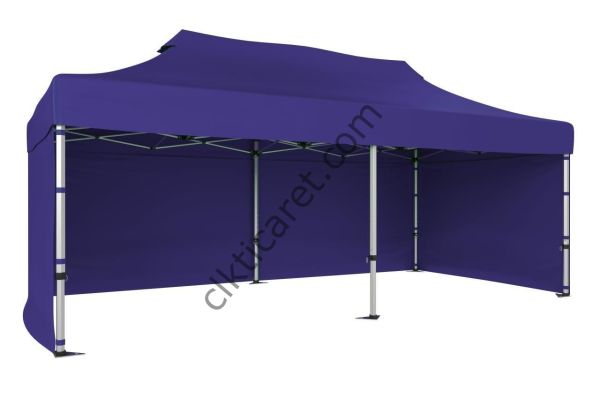 CLK 3x6 40 mm Katlanabilir Tente Gazebo Çadır Gazebo Çadır 3 Yan Kapalı Lacivert