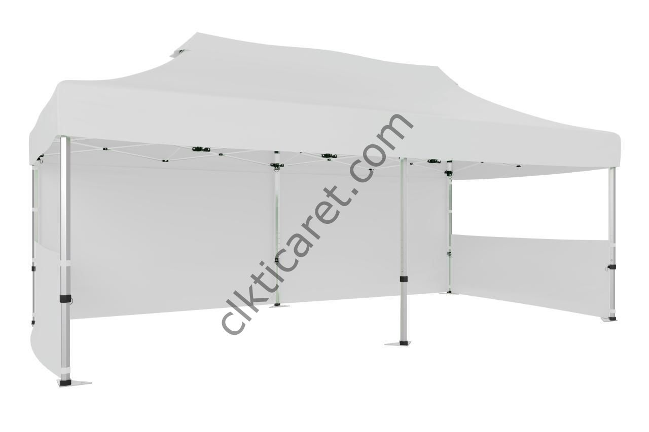 CLK 3x6 40 mm Katlanabilir Tente Gazebo Çadır Gazebo Çadır 1 Tam Duvar 2 Yarım Duvar Beyaz