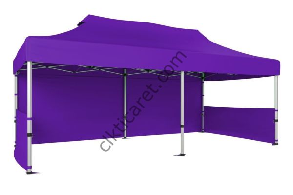 CLK 3x6 40 mm Katlanabilir Tente Gazebo Çadır Gazebo Çadır 1 Tam Duvar 2 Yarım Duvar Mor