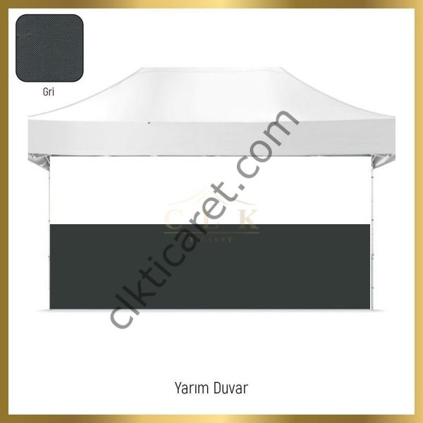 CLK 3x6 40 mm Katlanabilir Tente Gazebo Çadır Gazebo Çadır 1 Tam Duvar 2 Yarım Duvar Saks Mavi