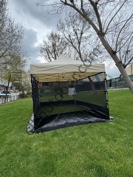 CLK 3x4,5 40 mm Dekoratif Gazebo Çadır Bungalow Garden Model Sineklikli Perde Katlanır Portatif Bahçe Çadır Tente Çardak