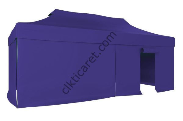 CLK 3x6 40 mm Katlanabilir Tente Gazebo Çadır Gazebo Çadır 3 Yan Kapalı 1 Kapılı Lacivert