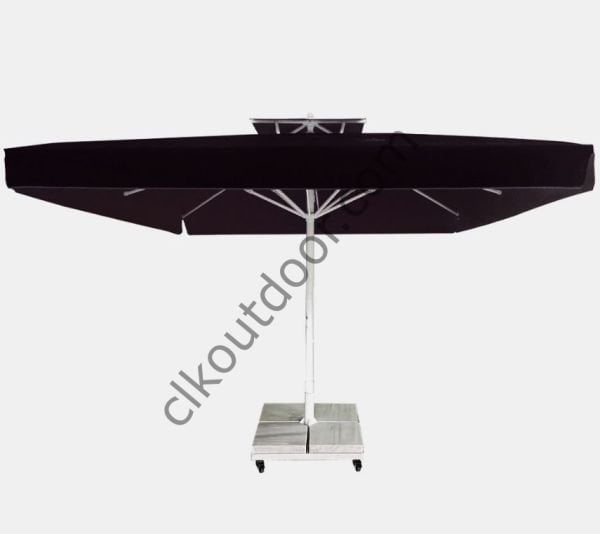 CLK 3x3 Metre Saçaklı LUX Model Krank Sistem Teleskopik Şemsiye Q90 Profil