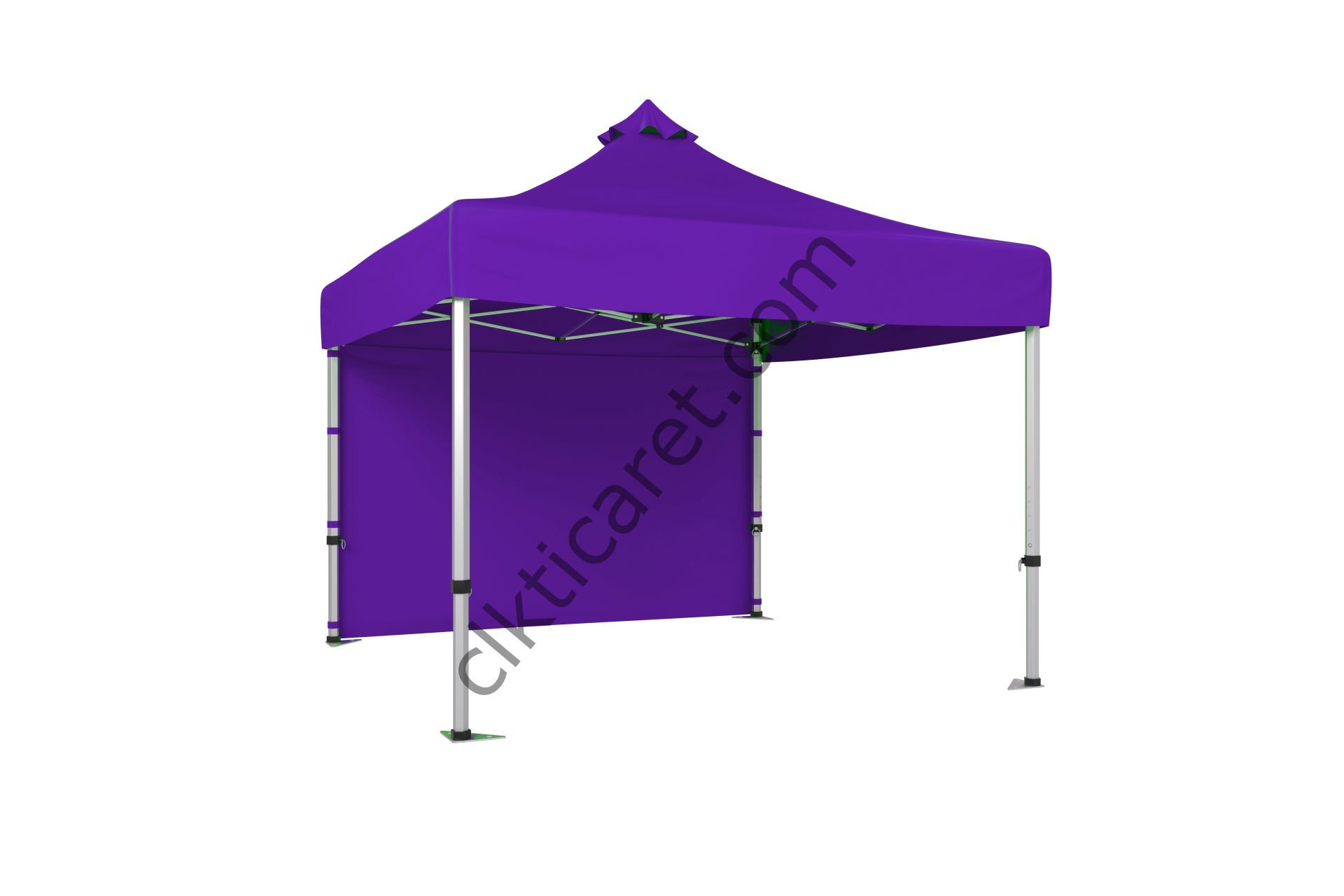 CLK 3x3 Metre Katlanabilir Tente Gazebo Portatif Çadır 30 mm Arkası Kapalı Perdeli Makaslı Çadır Mor