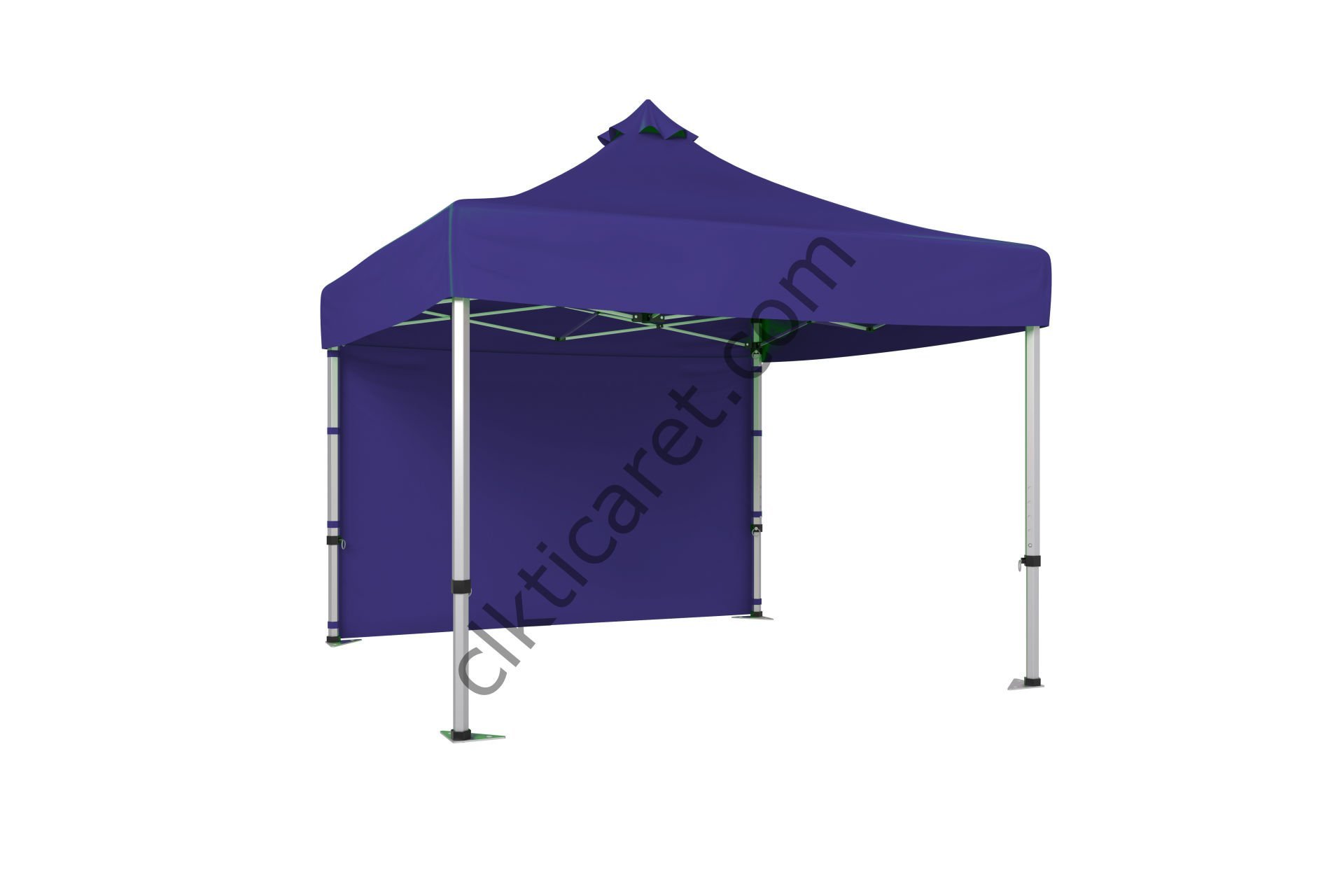 CLK 3x3 Metre Katlanabilir Tente Gazebo Portatif Çadır 30 mm Arkası Kapalı Perdeli Makaslı Çadır Lacivert