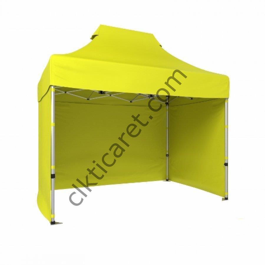 CLK 2x3 Katlanabilir Tente Gazebo Portatif Çadır 3 Yan Kapalı Sarı