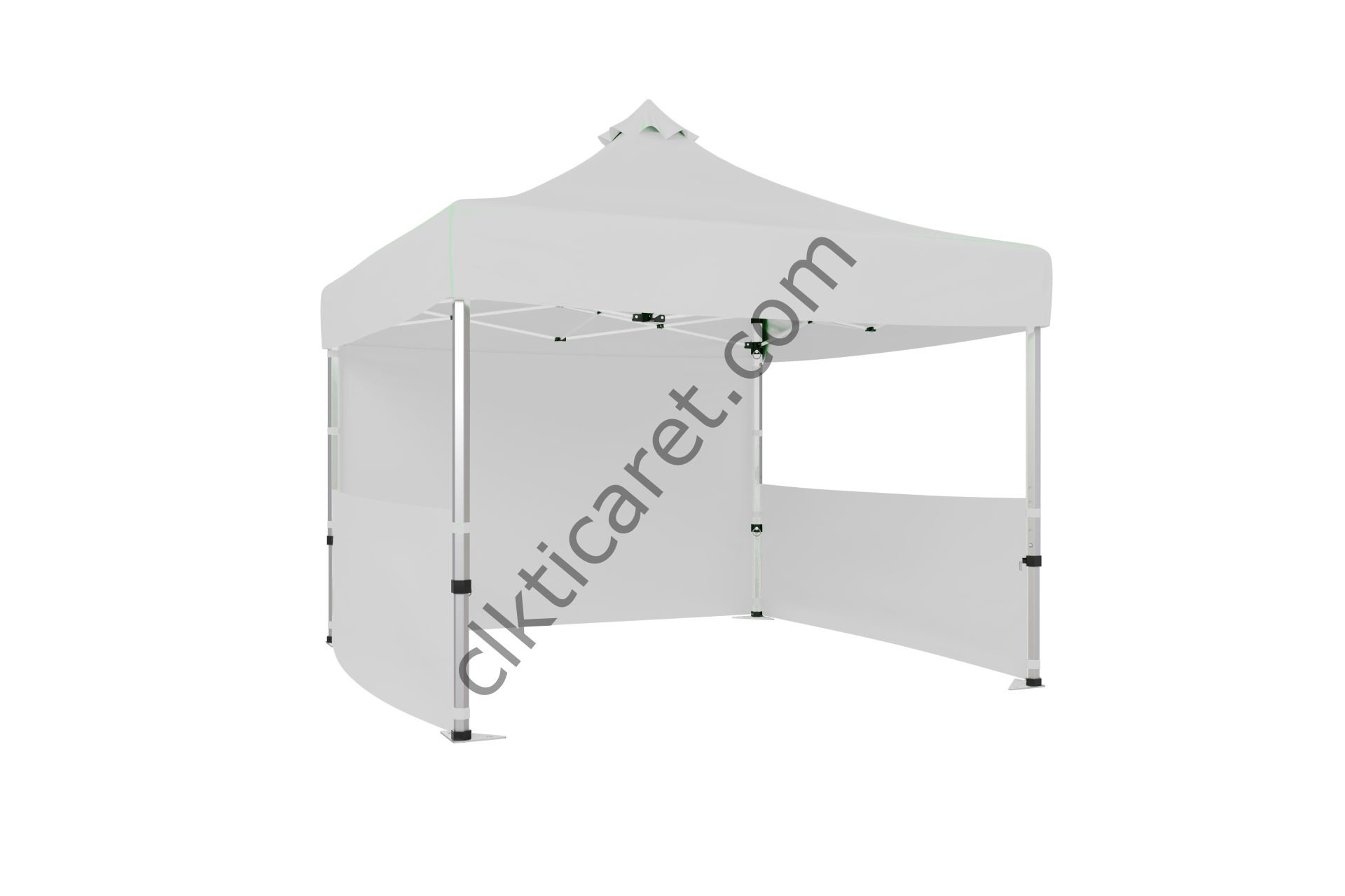 CLK 3x3 Katlanabilir Tente Gazebo Portatif Çadır 1 Tam Duvar 2 Yarım Duvar Beyaz