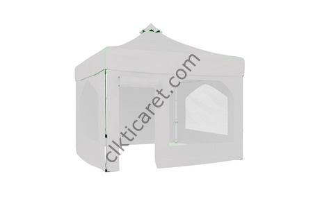 CLK 4x4 40 mm Katlanabilir Tente Gazebo Çadır Gazebo Çadır 2 Yan Pencereli 1 Yan Aksesuarsız 1 Yan Kapı ve Pencereli Açık Gri