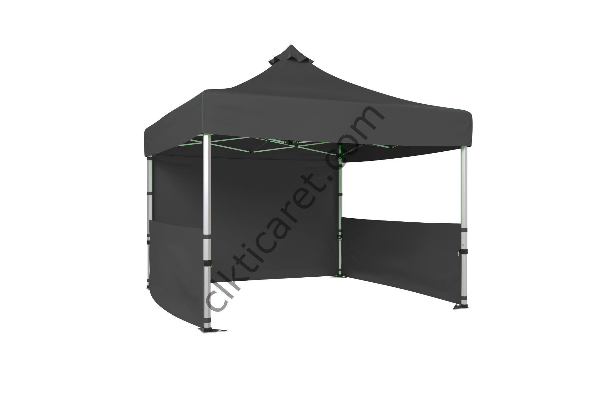 CLK 3x3 Katlanabilir Tente Gazebo Portatif Çadır 1 Tam Duvar 2 Yarım Duvar Gri