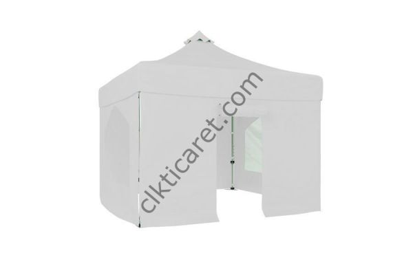 CLK 4x4 40 mm Katlanabilir Tente Gazebo Çadır Gazebo Çadır 2 Yan Pencereli 1 Yan Aksesuarsız 1 Yan Kapılı Beyaz