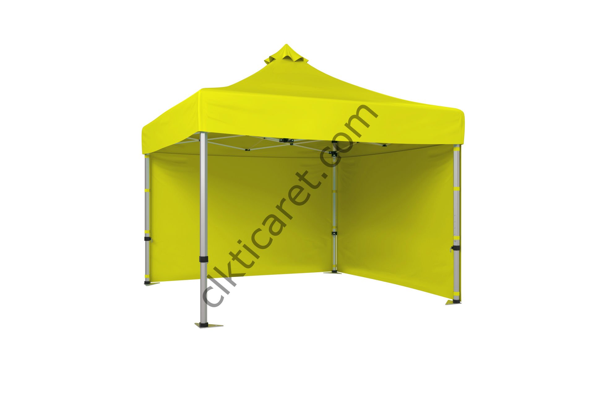 CLK 3x3 Katlanabilir Tente Gazebo Portatif Çadır 30 mm 2 Yan Kapalı Sarı