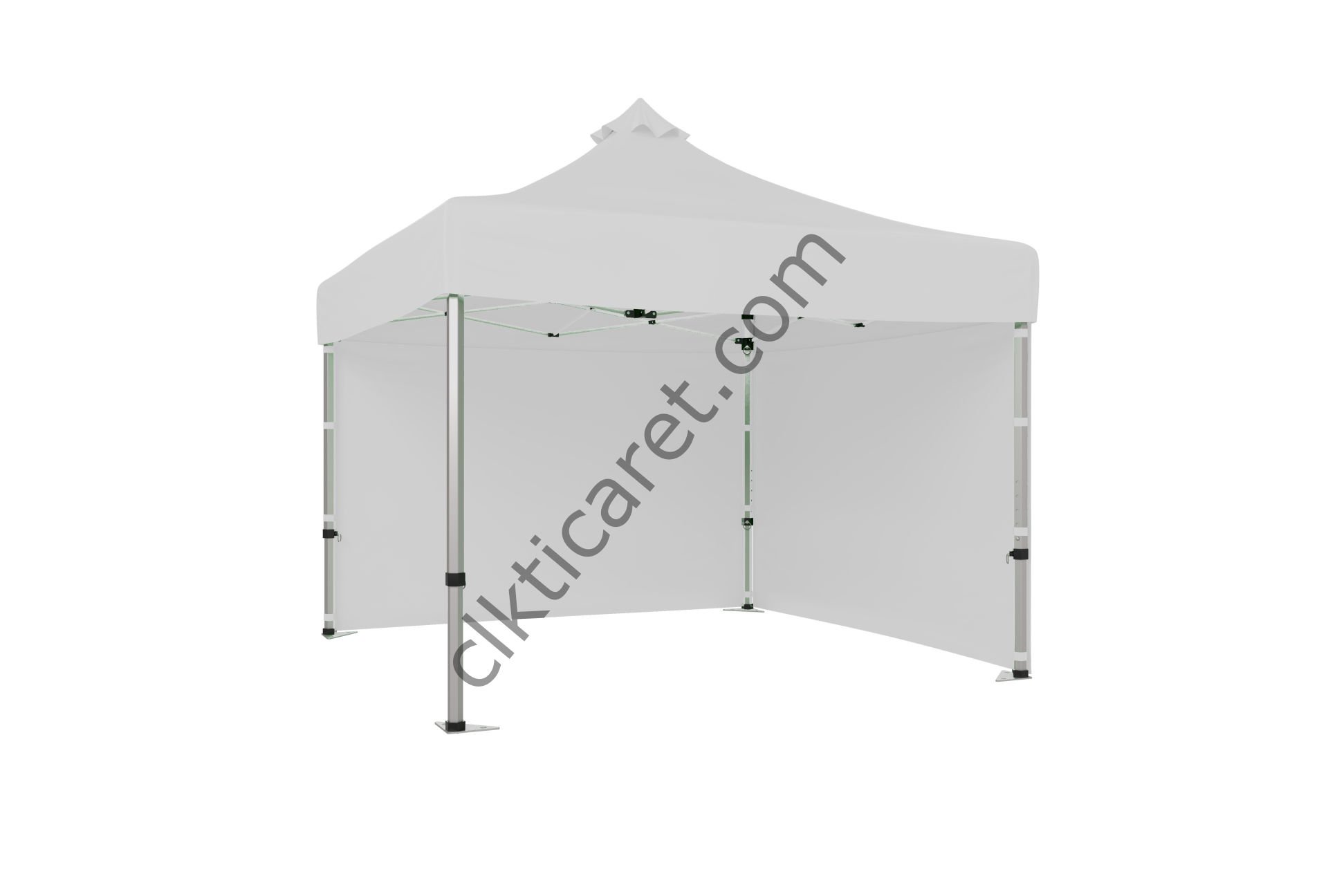 CLK 3x3 Katlanabilir Tente Gazebo Portatif Çadır 30 mm 2 Yan Kapalı Beyaz