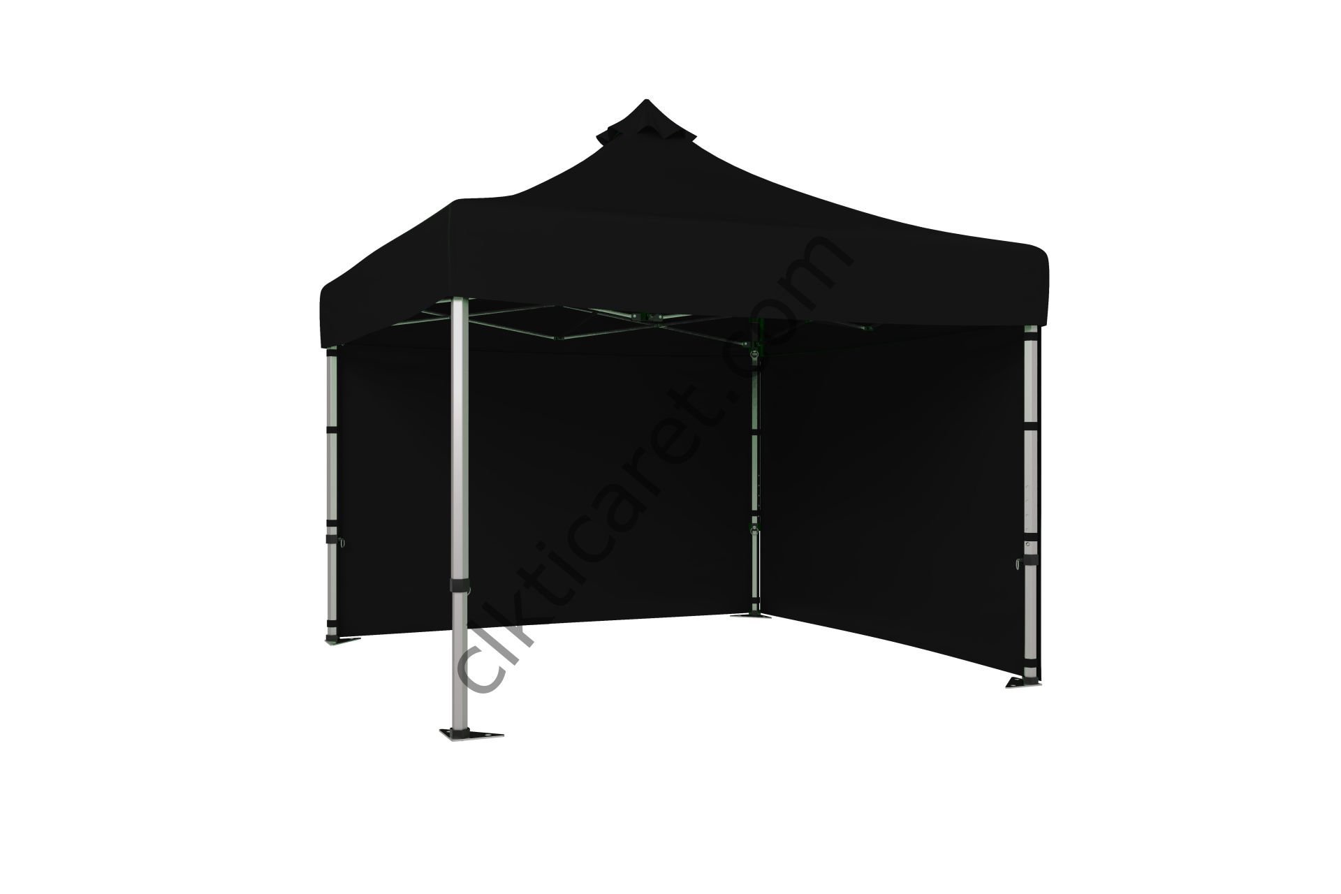 CLK 3x3 Katlanabilir Tente Gazebo Portatif Çadır 30 mm 2 Yan Kapalı Siyah