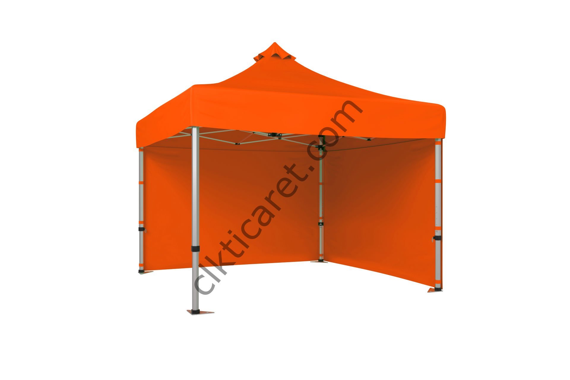 CLK 3x3 Katlanabilir Tente Gazebo Portatif Çadır 30 mm 2 Yan Kapalı Turuncu