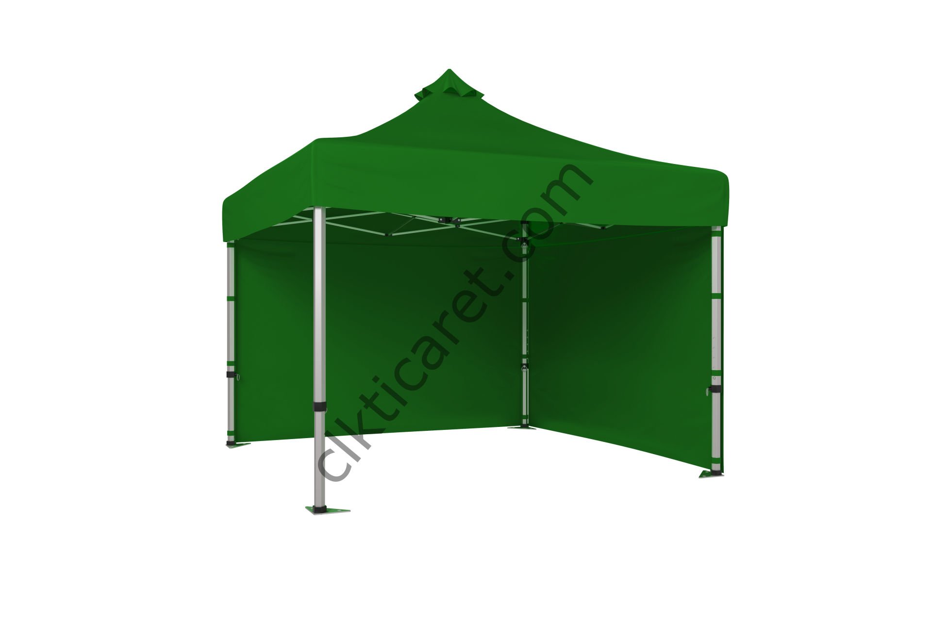 CLK 3x3 Katlanabilir Tente Gazebo Portatif Çadır 30 mm 2 Yan Kapalı Benetton Yeşil