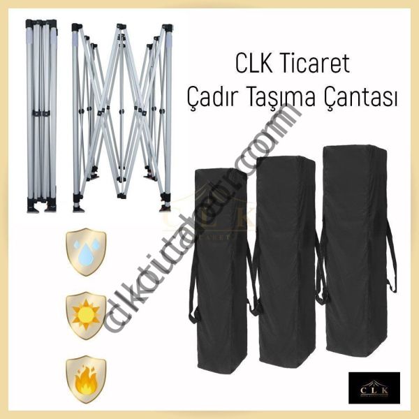 CLK 1,5x1,5 40mm Alüminyum Katlanabilir Tente Gazebo Çadır 4 Yan Kapalı 2 Camlı 1 Kapılı Pencereli Tam Duvarlı