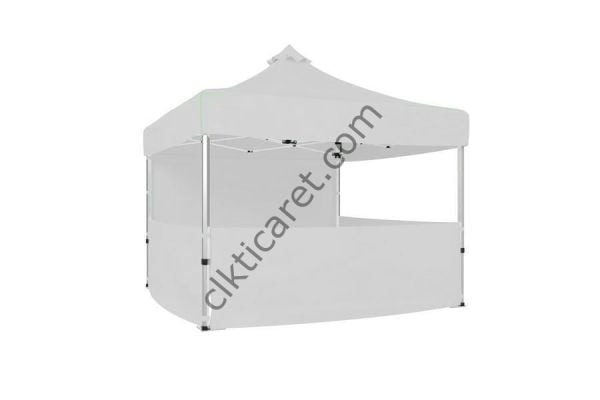CLK 4x4 40 mm Katlanabilir Tente Gazebo Çadır Gazebo Çadır 1 Tam Duvar 3 Yarım Duvar Beyaz