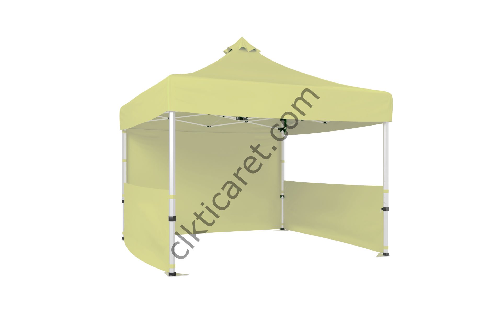 CLK 3x3 Katlanabilir Tente Gazebo Portatif Çadır 1 Tam Duvar 2 Yarım Duvar Bej