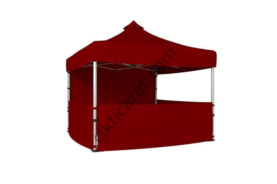 CLK 4x4 40 mm Katlanabilir Tente Gazebo Çadır Gazebo Çadır 1 Tam Duvar 3 Yarım Duvar Bordo