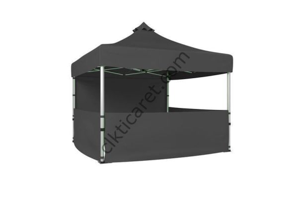 CLK 4x4 40 mm Katlanabilir Tente Gazebo Çadır Gazebo Çadır 1 Tam Duvar 3 Yarım Duvar Gri