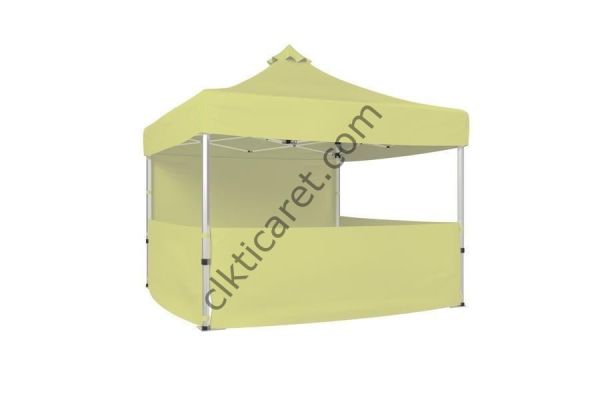 CLK 4x4 40 mm Katlanabilir Tente Gazebo Çadır Gazebo Çadır 1 Tam Duvar 3 Yarım Duvar Krem