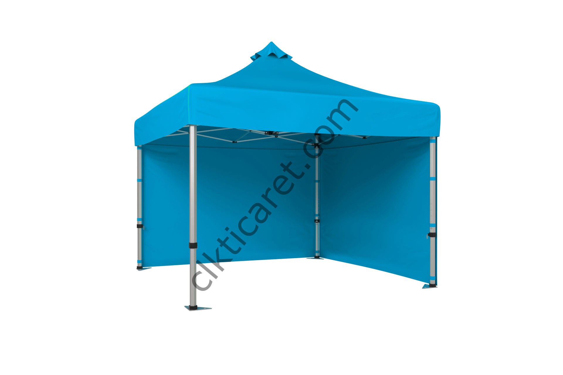 CLK 3x3 Katlanabilir Tente Gazebo Portatif Çadır 30 mm 2 Yan Kapalı Açık Mavi (Turkuaz)