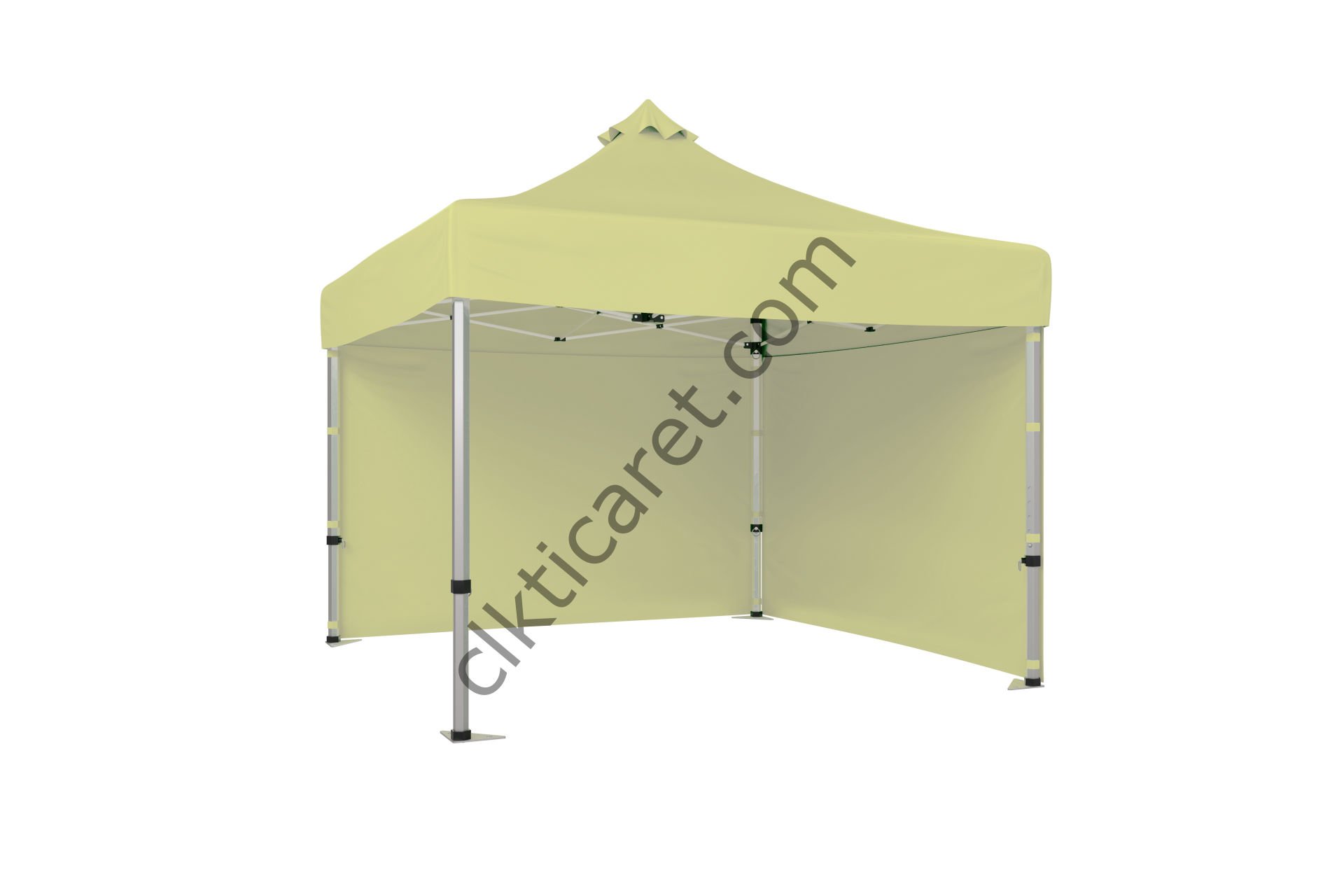 CLK 3x3 Katlanabilir Tente Gazebo Portatif Çadır 30 mm 2 Yan Kapalı Bej